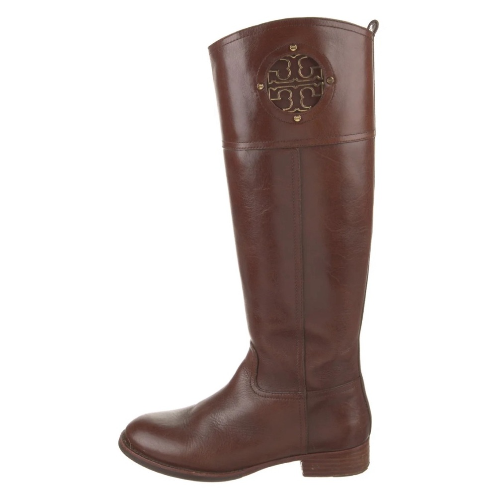 Tory Burch brown leather riding boots